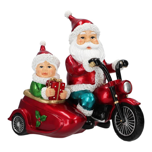 15" Mr & Mrs. Claus On Autoette Motorcycle