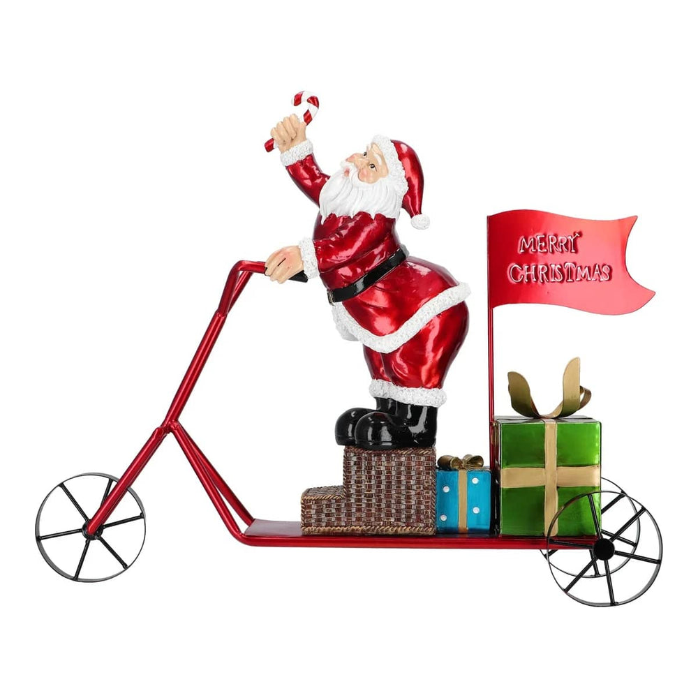 19.6" Santa On Tricycle With Gifts