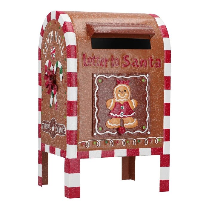 13" Gingerbread Candy Metal Mailbox