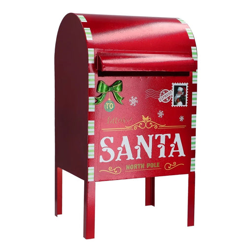 20" Red Santa Metal Mailbox