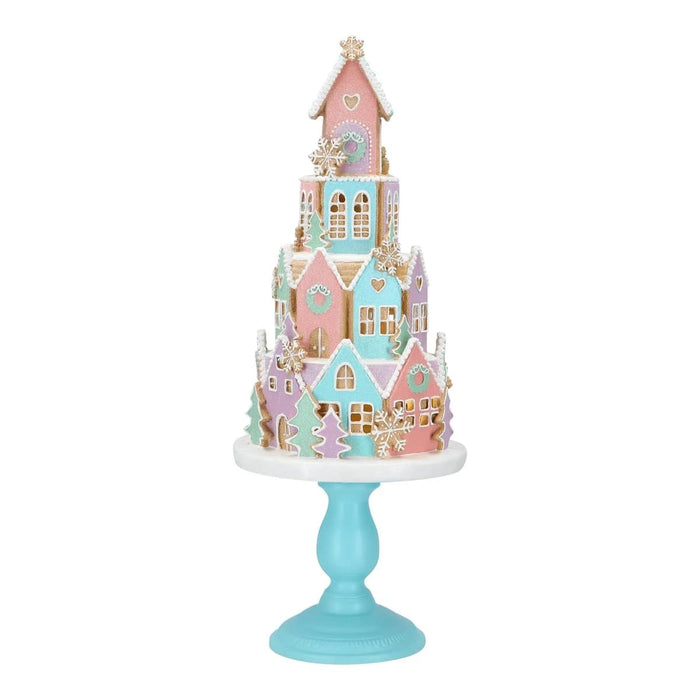 23" Pink & Blue LED Cake House On Base Battery Operated