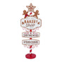 3.5 FT Gingerbread Bakery Shop Metal Sign With Battery Operated LED Lights