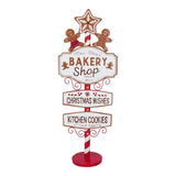 3.5 FT Gingerbread Bakery Shop Metal Sign With Battery Operated LED Lights