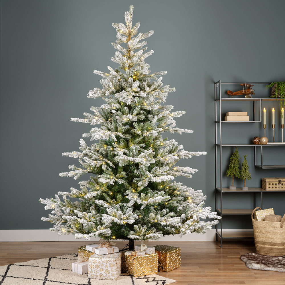 Grandis Fir Snowy Tree Pre-Lit Warm White Micro LED Lights