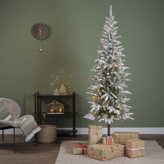 Alpbach Fir Snowy Tree Warm White & Multi Micro LED Lights