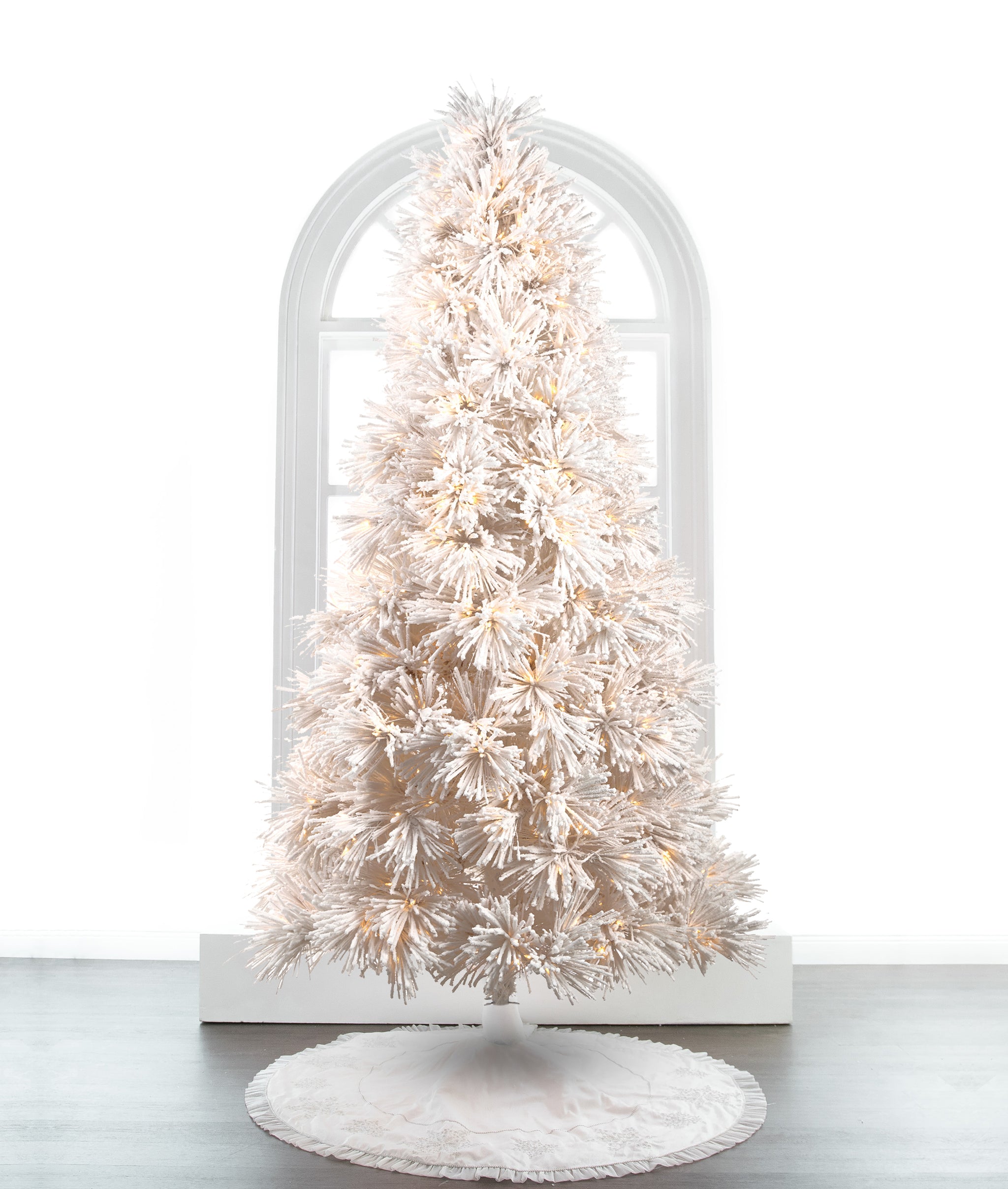 Fluffy Snow Fir Pre Lit Warm White LED Lights