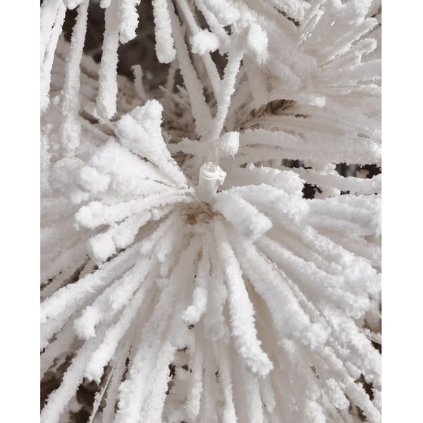 Fluffy Snow Fir Pre Lit Warm White LED Lights