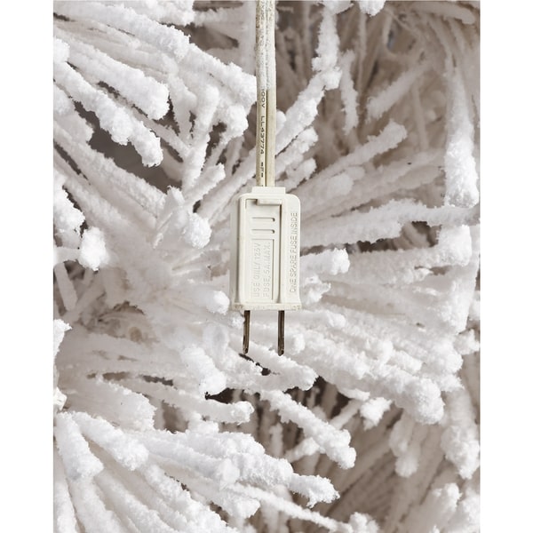 Fluffy Snow Fir Pre Lit Warm White LED Lights