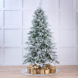 Snowy Ponderosa Tree Pre-Lit Warm White LED Lights With Flashing Motion
