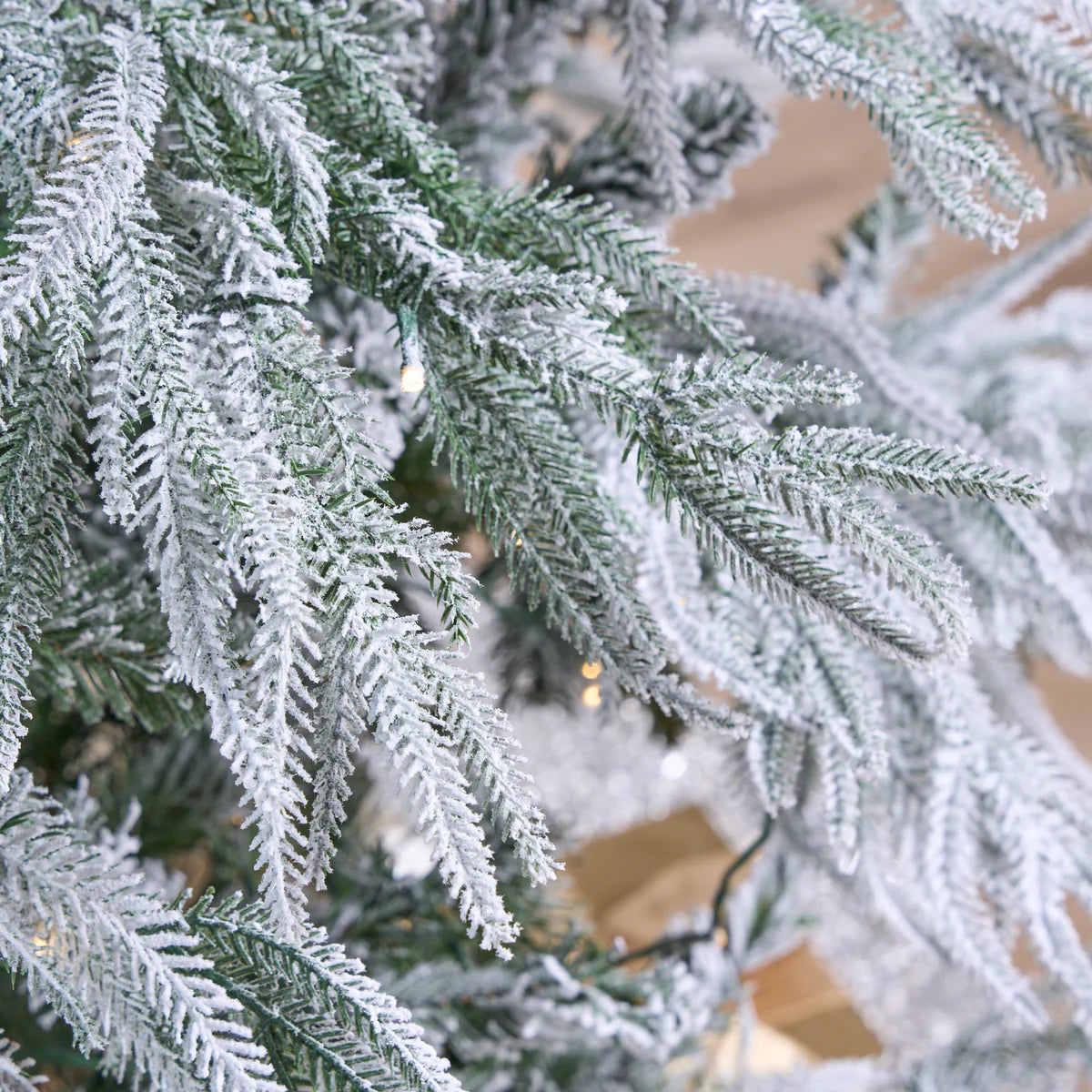 Snowy Ponderosa Tree Pre-Lit Warm White LED Lights With Flashing Motion