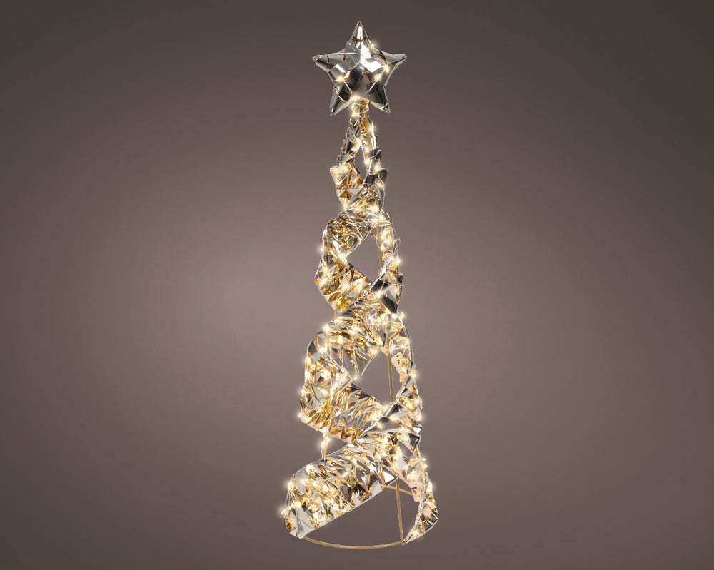 2 FT 300 Micro LED Warm White Gold Cone Tree