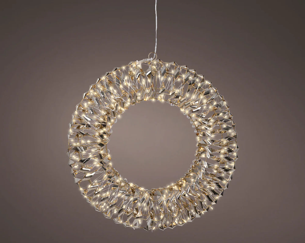 1.3 FT 400 Micro LED Warm White Gold Wreath
