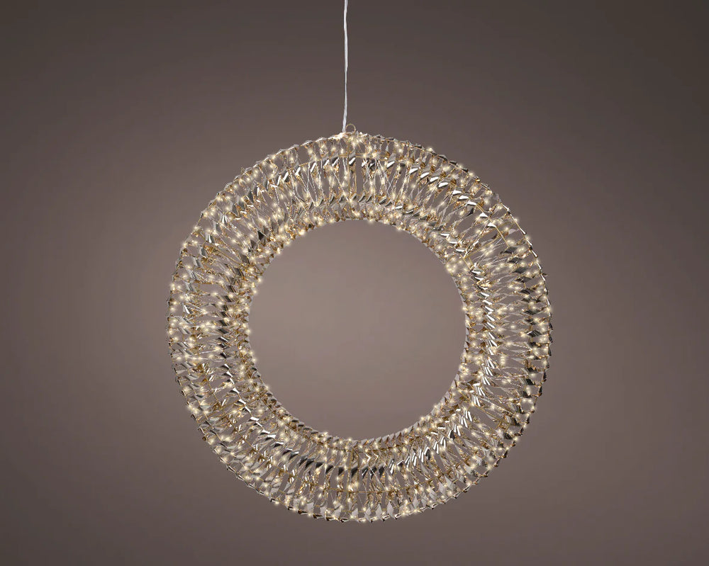 2.3 FT 960 Micro LED Warm White Gold Wreath