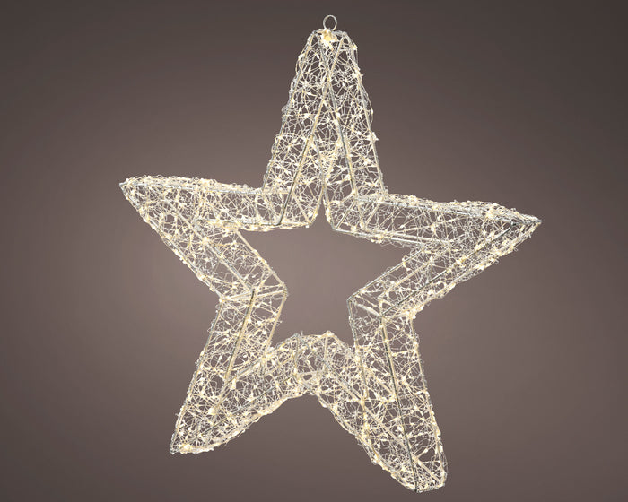 Silver Wire Star Pre Lit Micro Warm Warm LED