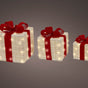 10" X 11" Micro Warm White LED Red & White Gift Boxes Set Of 3
