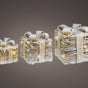 12" Warm White LED Rattan Gift Boxes Set Of 3