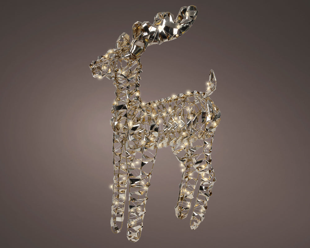 2.2 FT 100 Micro LED Warm White Gold Reindeer
