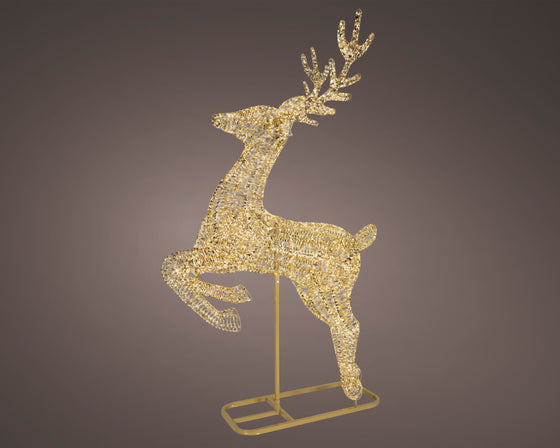 9.5 FT Gold Reindeer Micro Warm White LED