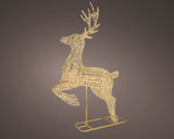 11 FT Gold Reindeer Micro Warm White LED