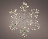 37" X 42" 480LED Warm White LED Flashing Silver Snowflake