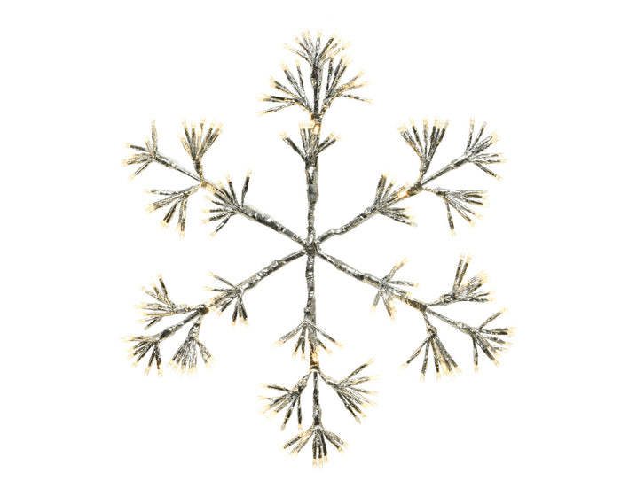 37" X 42" 480LED Warm White LED Flashing Silver Snowflake