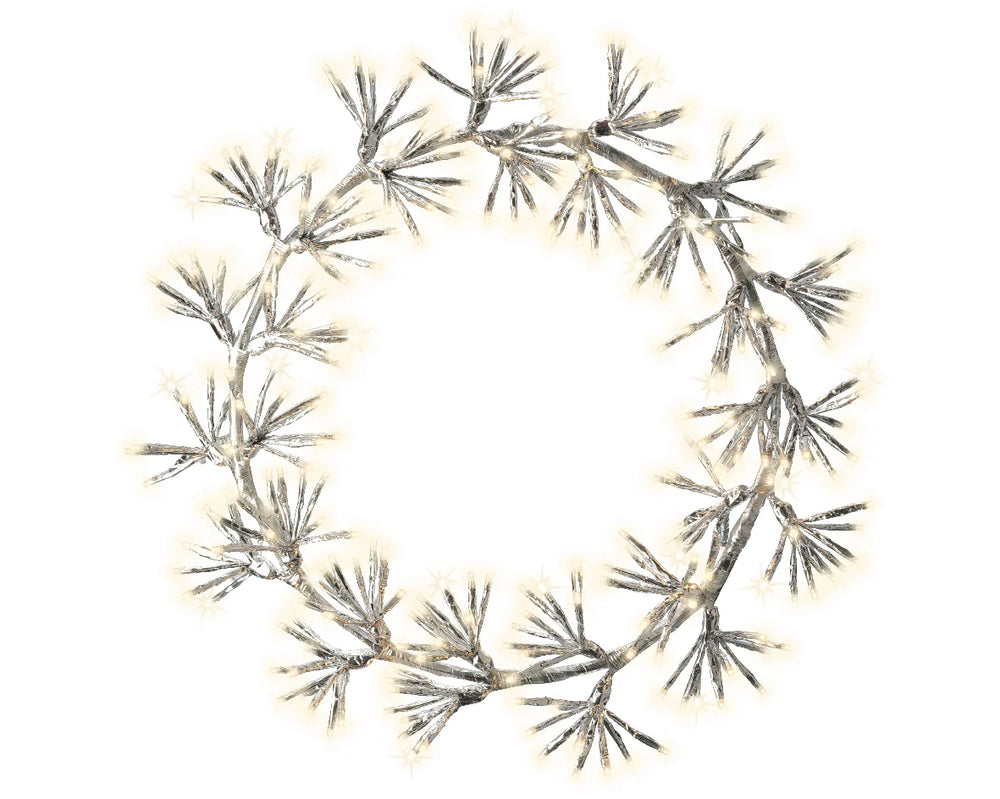 19" 300LED Warm White Silver Wreath