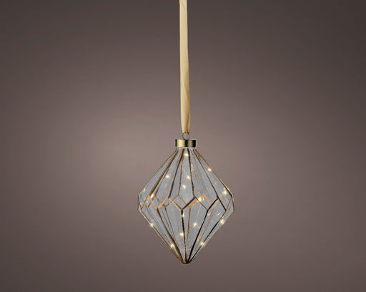 8" Micro LED Diamond Ornament Battery Operated
