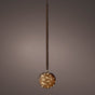 8" Micro LED Brown Ball Ornament Battery Operated