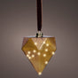 6" Micro LED Brown Diamond Ornament Battery Operated