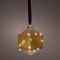 6" Micro LED Brown Geometric Ornament Battery Operated