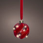 6" Micro LED Red Ball Ornament Battery Operated