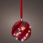 8" Micro LED Red Ball Ornament Battery Operated