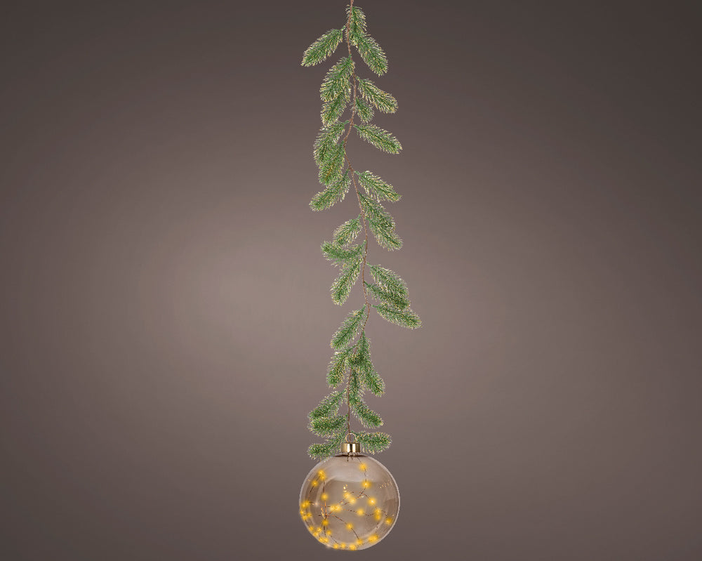 8" Micro LED Amber Ball Ornament Battery Operated