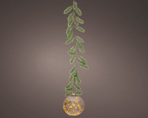 8" Micro LED Amber Ball Ornament Battery Operated