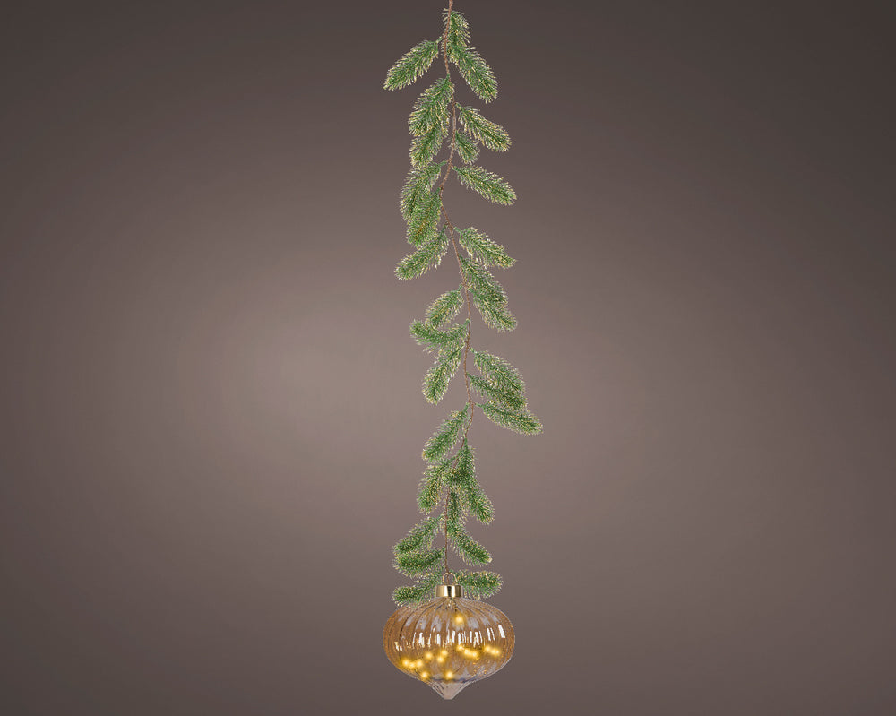 8" Micro LED Amber Onion Ornament Battery Operated