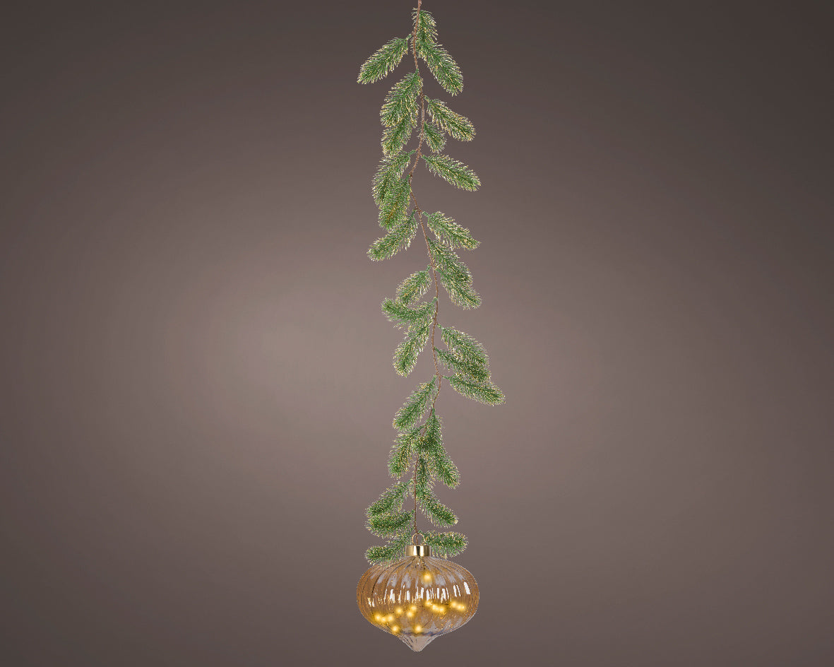 8" Micro LED Amber Onion Ornament Battery Operated
