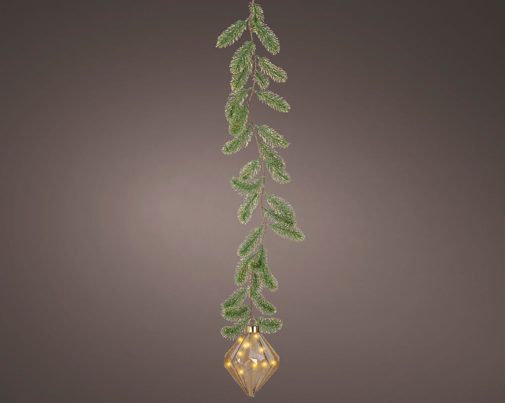 8" Micro LED Amber Diamond Ornament Battery Operated