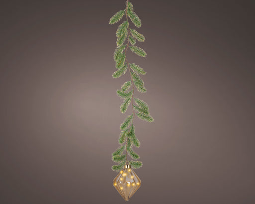 8" Micro LED Amber Diamond Ornament Battery Operated