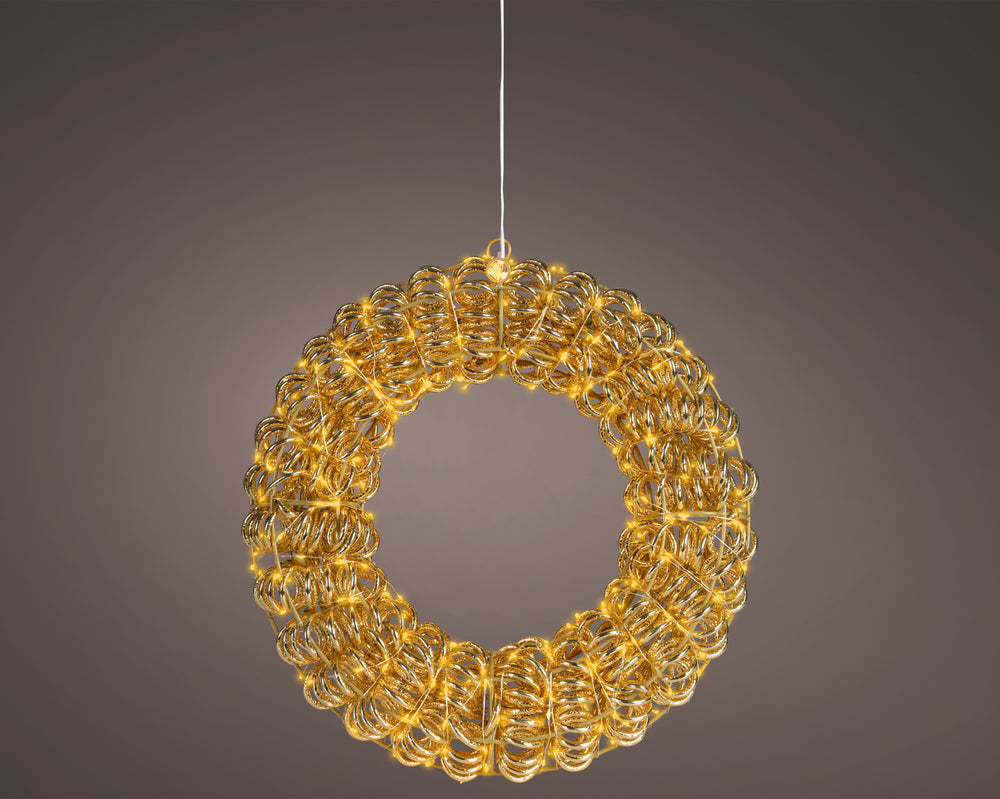 15" Gold Wreath Micro Classic Warm LED