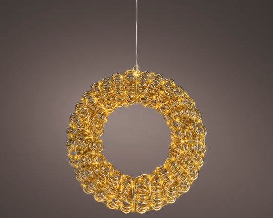 15" Gold Wreath Micro Classic Warm LED