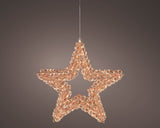 23" 400 Micro LED Warm White Rose Gold Star