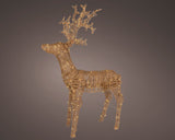6 FT 224 LED Soft Warm Brown Wicker Standing Reindeer
