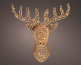 34" X 26" 48 LED Soft Warm Brown Wicker Reindeer Head