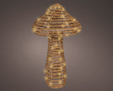 23" 48 LED Soft Warm Brown Wicker Mushroom