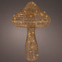 35" 72 LED Warm White Brown Wicker Mushroom