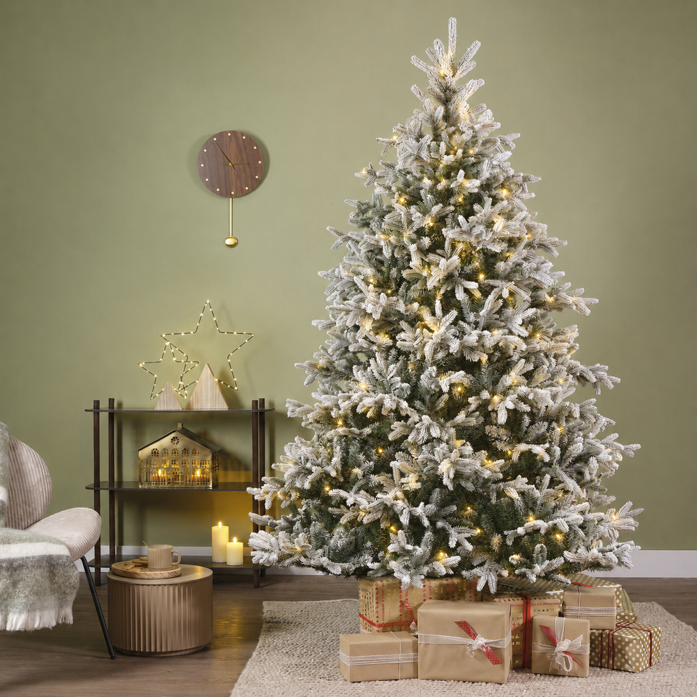 Nordmann Snowy Fir Tree Pre Lit Warm White Micro LED Lights
