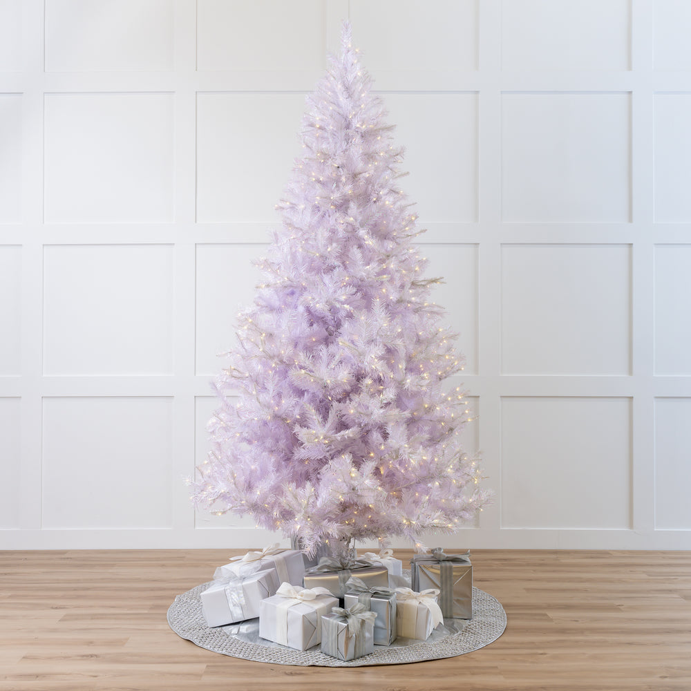 10 FT White Aspen Fir Tree Pre-Lit Incandescent White Lights