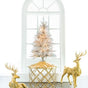 4 FT Silver Tinsel Tree Pre-Lit Clear Lights