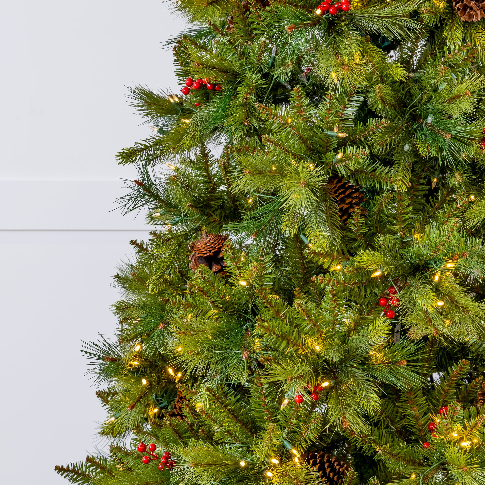 Forest Berry Fir Tree Pre-Lit Clear LED Lights