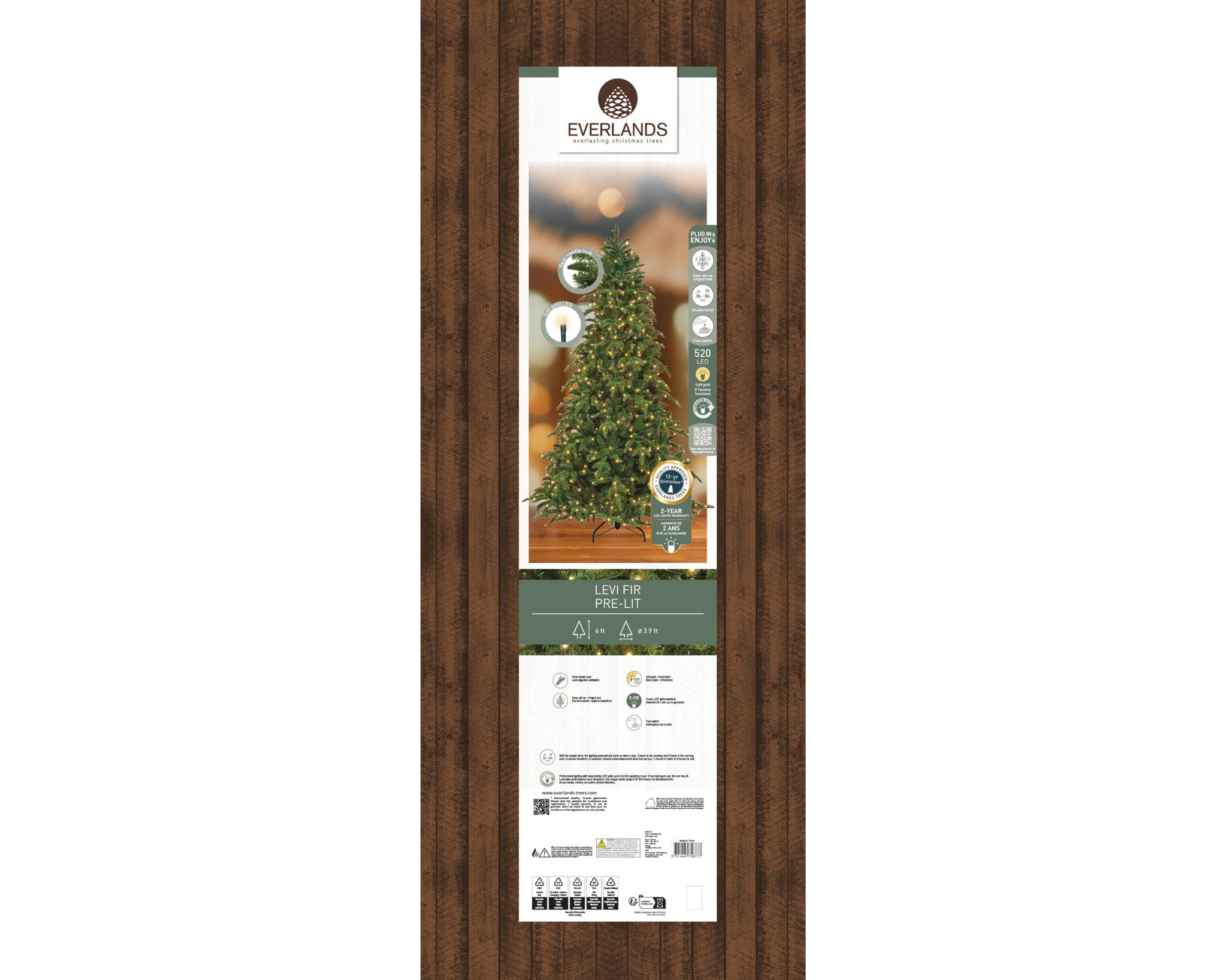 Levi Fir Tree Pre Lit Soft Warm LED Lights